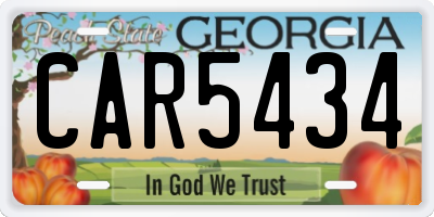 GA license plate CAR5434