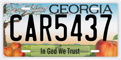 GA license plate CAR5437