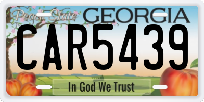 GA license plate CAR5439