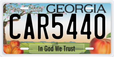 GA license plate CAR5440