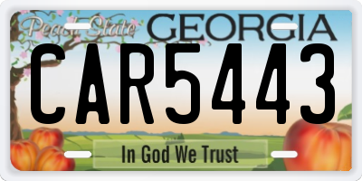 GA license plate CAR5443