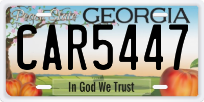 GA license plate CAR5447