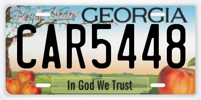 GA license plate CAR5448