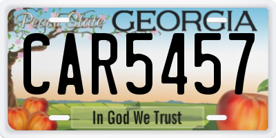 GA license plate CAR5457