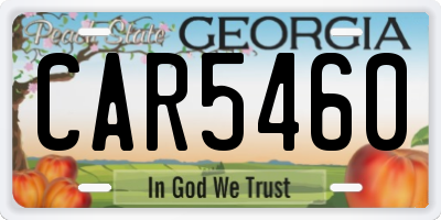 GA license plate CAR5460