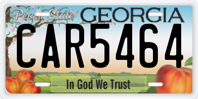 GA license plate CAR5464