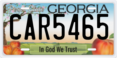 GA license plate CAR5465