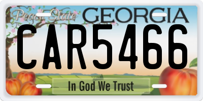 GA license plate CAR5466