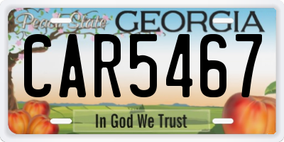 GA license plate CAR5467