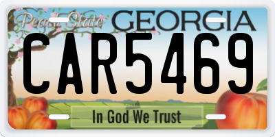 GA license plate CAR5469