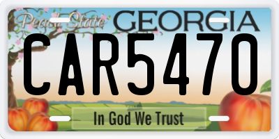 GA license plate CAR5470