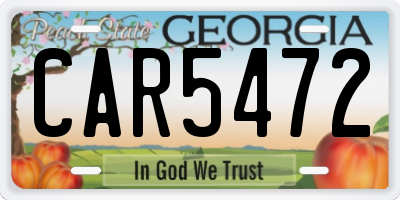 GA license plate CAR5472