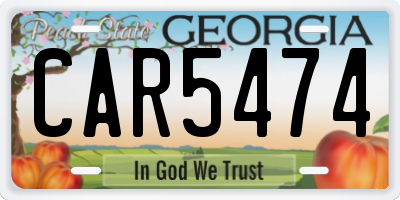 GA license plate CAR5474