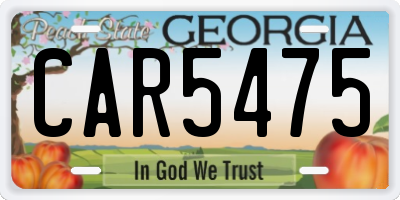 GA license plate CAR5475