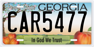 GA license plate CAR5477