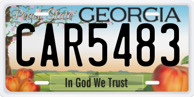 GA license plate CAR5483