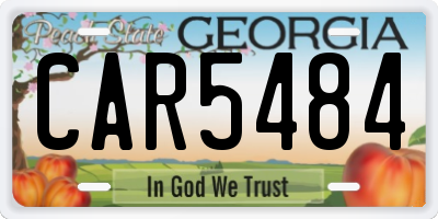 GA license plate CAR5484