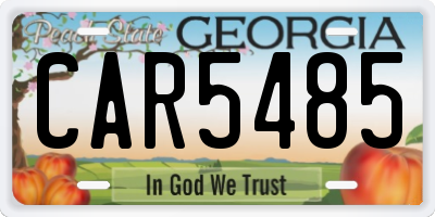 GA license plate CAR5485