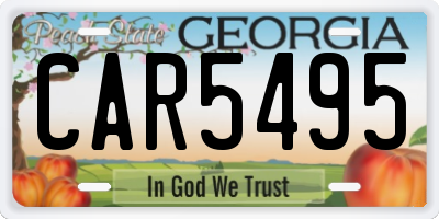 GA license plate CAR5495