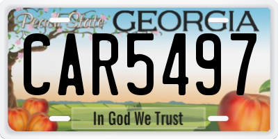 GA license plate CAR5497