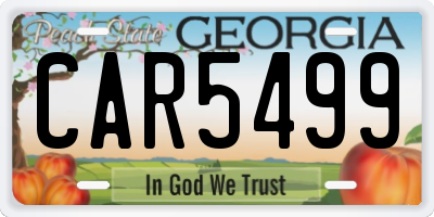 GA license plate CAR5499