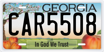 GA license plate CAR5508