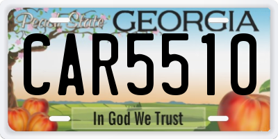 GA license plate CAR5510