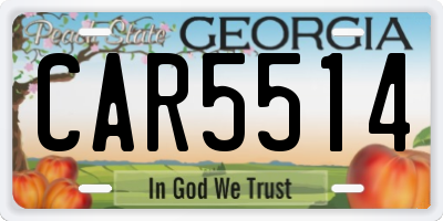 GA license plate CAR5514