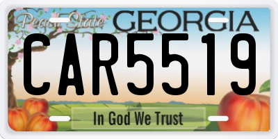 GA license plate CAR5519