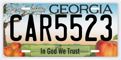 GA license plate CAR5523