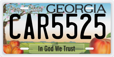 GA license plate CAR5525