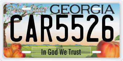 GA license plate CAR5526
