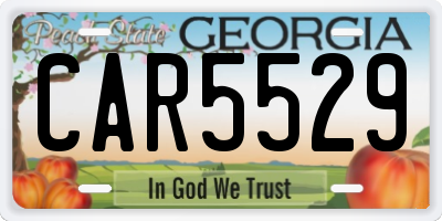 GA license plate CAR5529