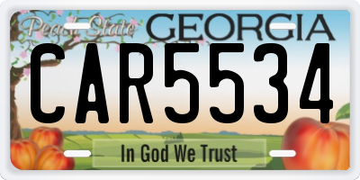 GA license plate CAR5534