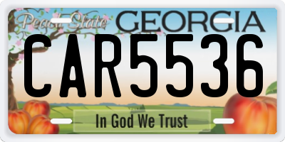 GA license plate CAR5536