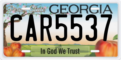 GA license plate CAR5537