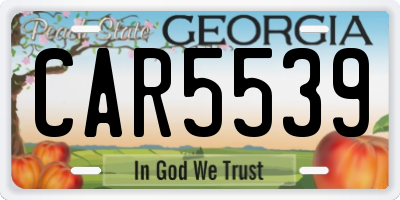 GA license plate CAR5539