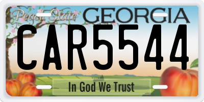 GA license plate CAR5544