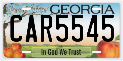 GA license plate CAR5545