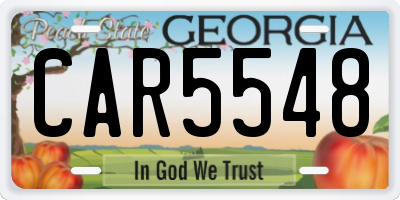 GA license plate CAR5548