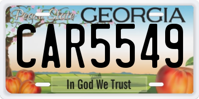 GA license plate CAR5549