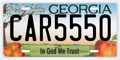 GA license plate CAR5550