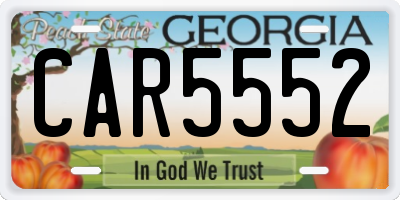 GA license plate CAR5552