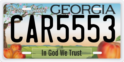 GA license plate CAR5553