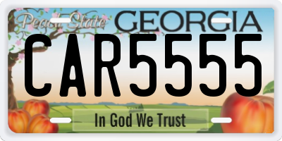 GA license plate CAR5555