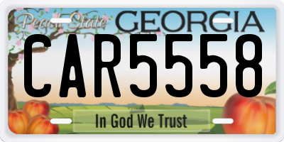 GA license plate CAR5558