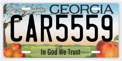 GA license plate CAR5559