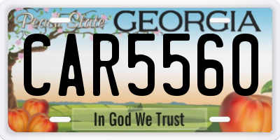 GA license plate CAR5560