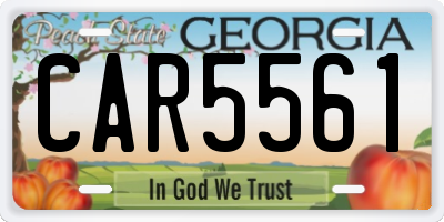 GA license plate CAR5561