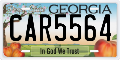 GA license plate CAR5564